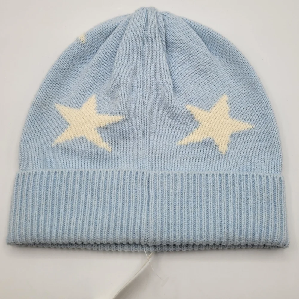 Crewcuts Blue with white star beanie hat cap L / XL age 8 -14